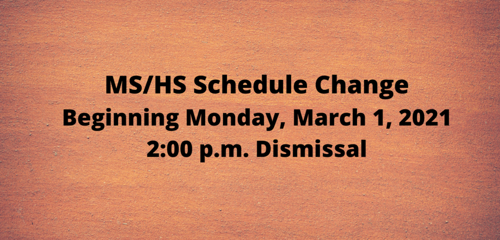 MS/HS Schedule Announcement